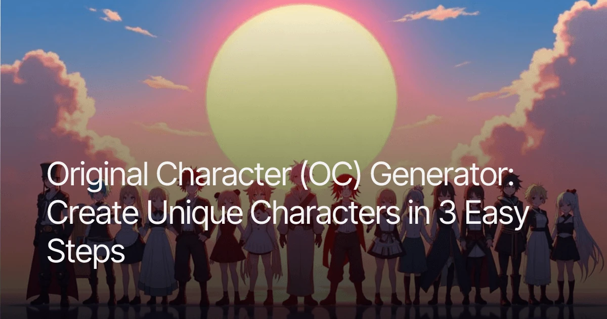 Original Character (OC) Generator: Create Unique Characters in 3 Easy Steps